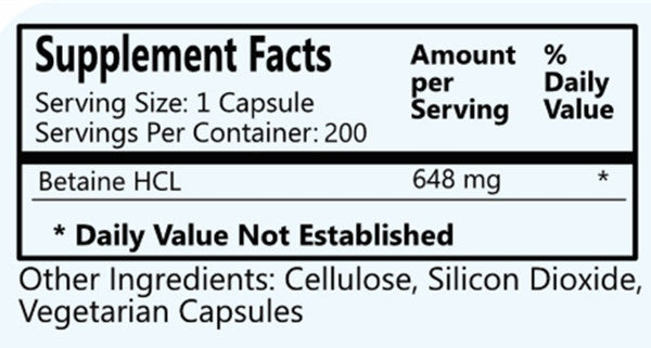 Betaine HCL Stomach Acid Supplement
