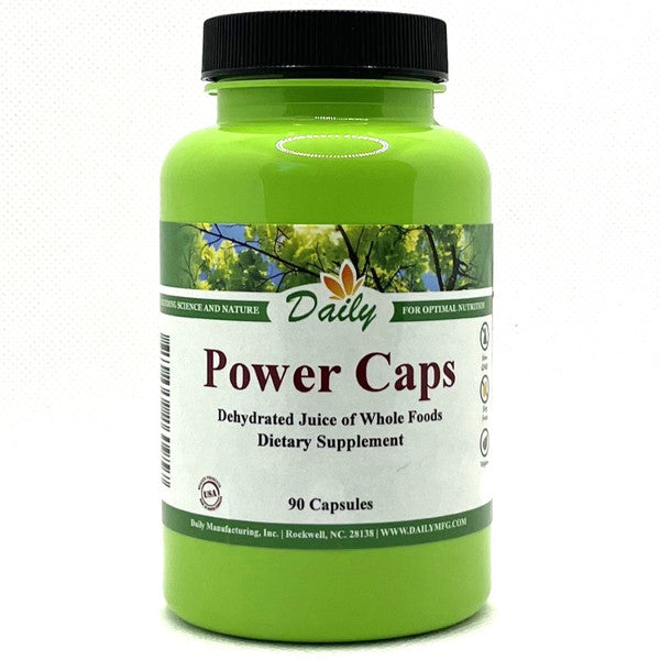 Power Caps (Organic Dehydrated Barely, Wheat Grass Juices and Dried Beets)