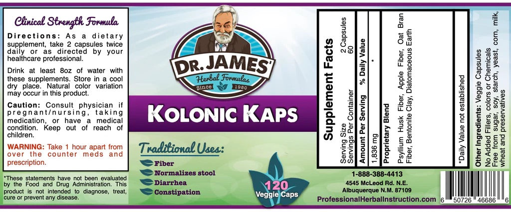 Kolonic Kaps Fiber Supplement to reduce bloating, gas, and constipation