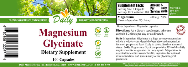 Magnesium Glycinate 100 Capsules