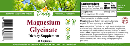 Magnesium Glycinate 100 Capsules