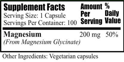 Magnesium Glycinate 100 Capsules