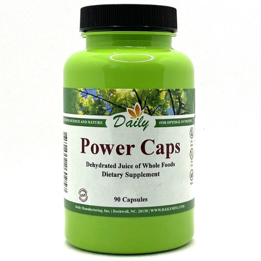 Power Caps (Organic Dehydrated Barely, Wheat Grass Juices and Dried Beets)